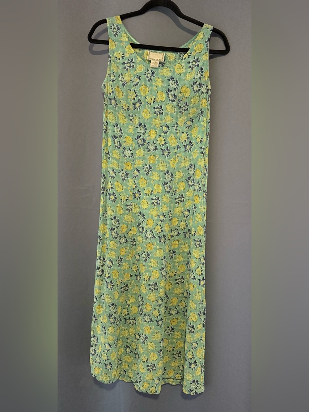 Vintage April Cornell for Cornelline Green Floral Prairie Dress – Size Small